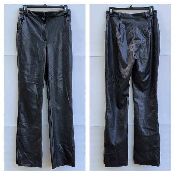 Meshki | Pants & Jumpsuits | Meshki Tyra Straight Leg Faux Leather Pants Black | Poshmark